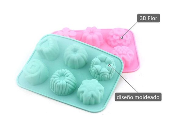 Molde de silicona tortitas flor, corazón