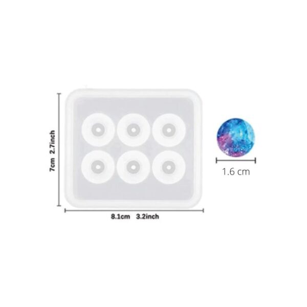 Molde silicona 6 esferas con agujero - Imagen 2