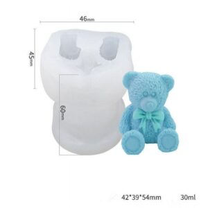 Molde mini oso con moño 3D
