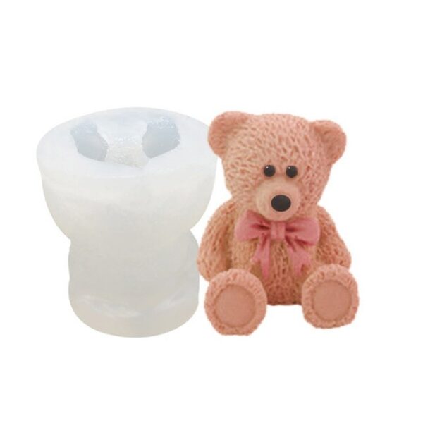 Molde mini oso con moño 3D - Imagen 2