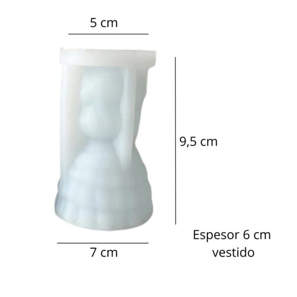 Molde nena dama  mujer antigua 9cm - Imagen 2