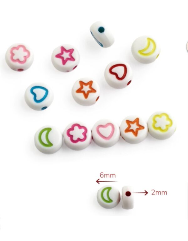 Letras cuentas circulo con figuras blanco 25grs - Imagen 2