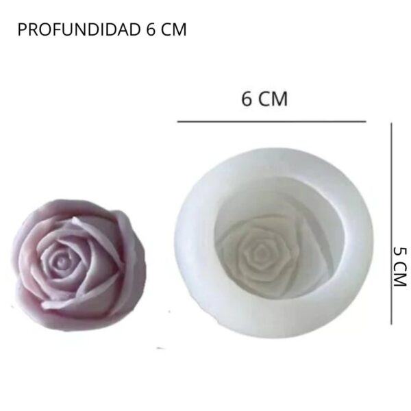 Molde flor 3D rosa 6cm - Imagen 2