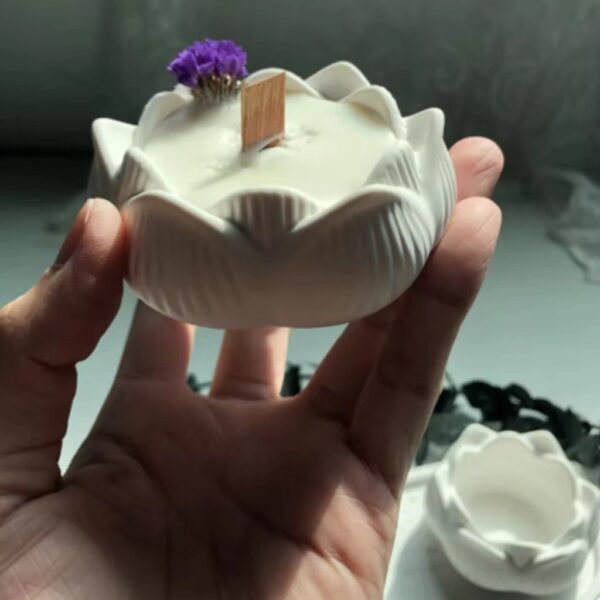 Molde cuenco flor de loto portavela - Imagen 3