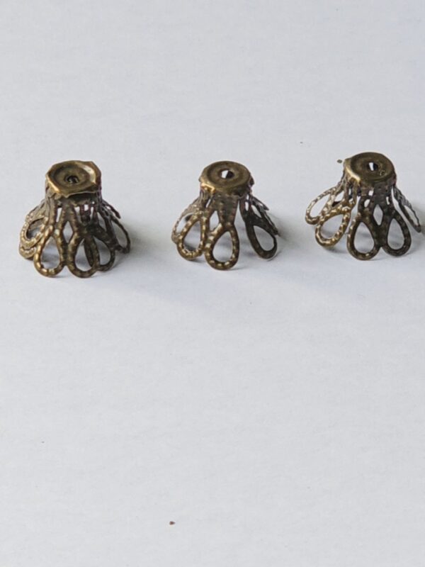 20 Mini filigrana campanita bronce 5mm para borlas - Imagen 2