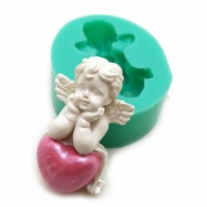 Molde angelito mini con corazon 4,3cm