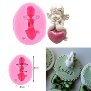 Molde angelito mini con corazon 4,3cm