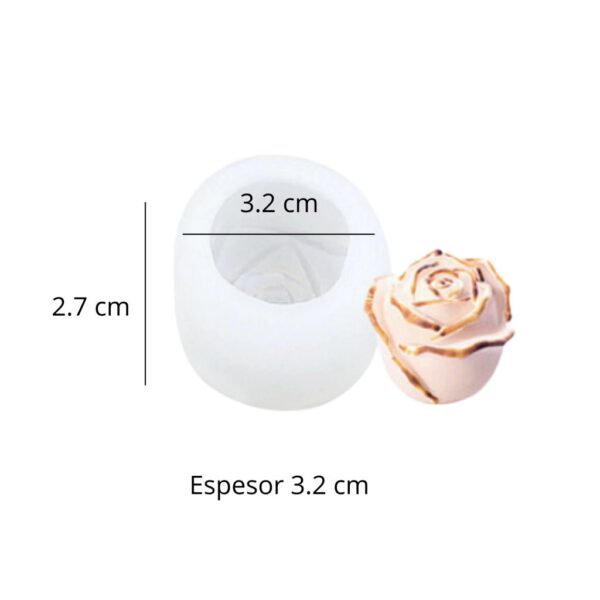 Molde flor 3D pequeña rosa 3cm - Imagen 2