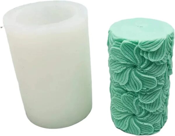 Molde vela cilíndrica flores - Imagen 2