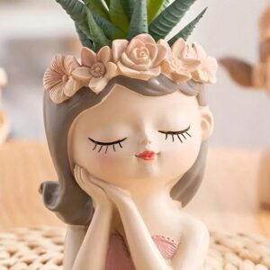 Molde maceta cabeza de mujer