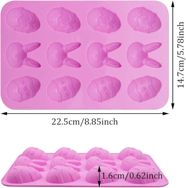 Molde 12 figuras de pascua huevos conejo - Imagen 3