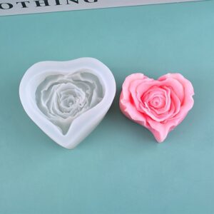Molde vela corazon con petalos
