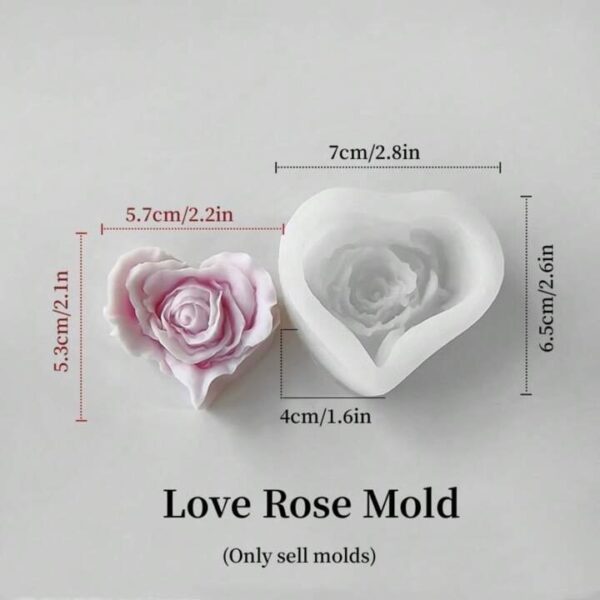 Molde vela corazon con petalos - Imagen 2