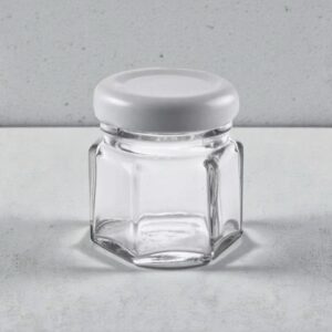 Frasco vidrio hexagonal 40 sin tapa