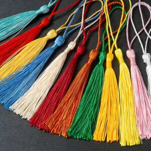Borlas largas hilos de seda vs colores
