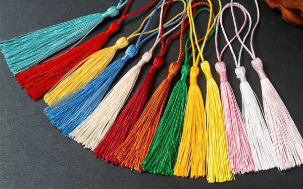 Borlas largas hilos de seda vs colores