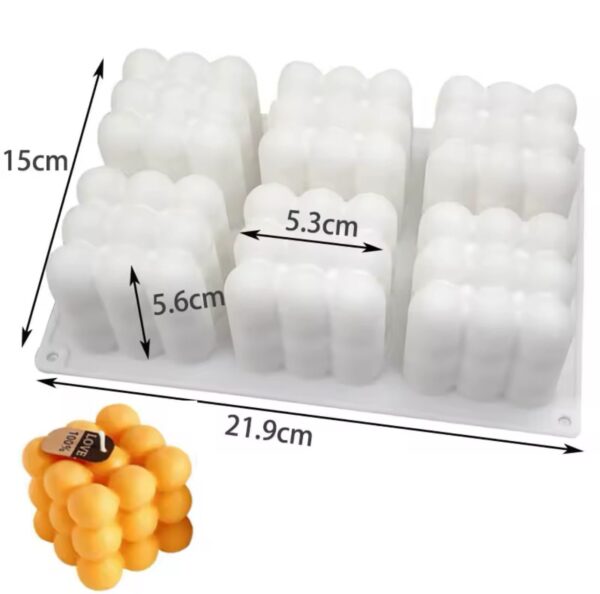 Molde  6 cubos burbujas grandes