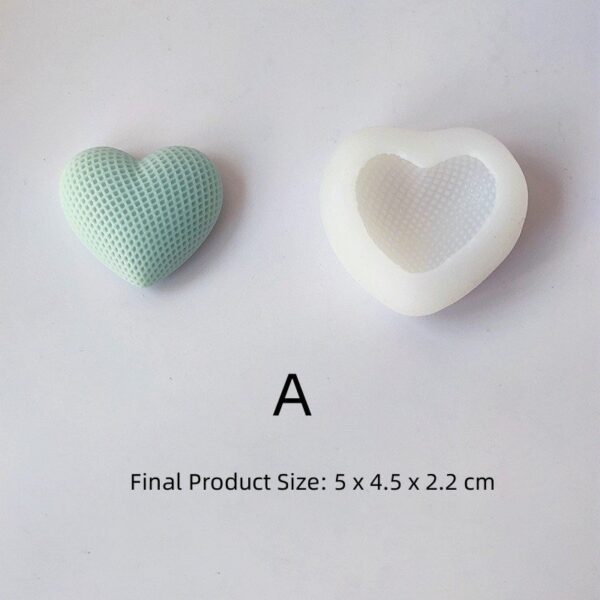 Molde vela corazon tejido chico - Imagen 2