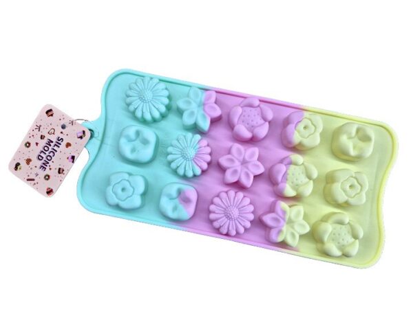 Molde bombones flores tricolor