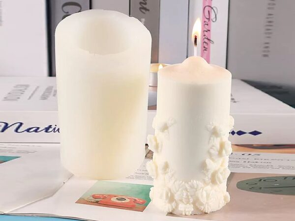 Molde vela con flores velon