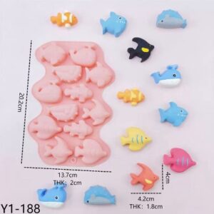 Molde 12 animales del mar peces