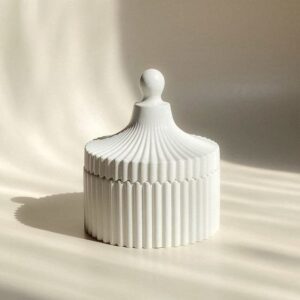 Molde portavela rayado con tapa