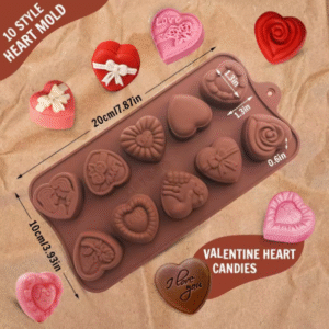 Molde 10 corazones bombones