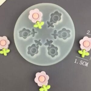 Molde silicona flor flores con tallo