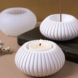 Molde portavela oval rayada