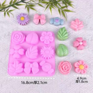 Molde 9 flores hojas