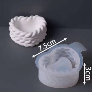 Molde portavela tejido corazón