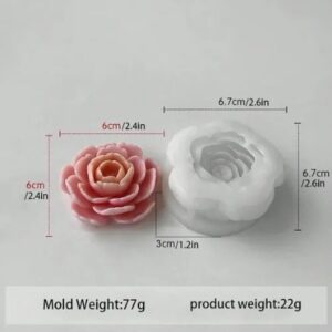 Molde flor rosa abierta 6cm