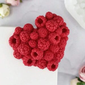 Molde corazón de frambuesas