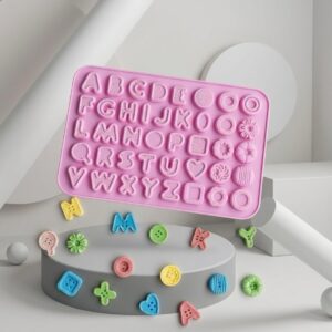 Molde silicona botón letras 3cm