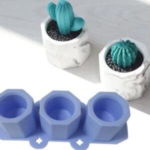 Molde 4 macetas hexagonales