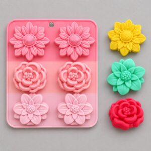 Molde flores grandes x6