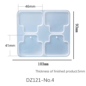 Molde dije forma geométrica con pasador x4