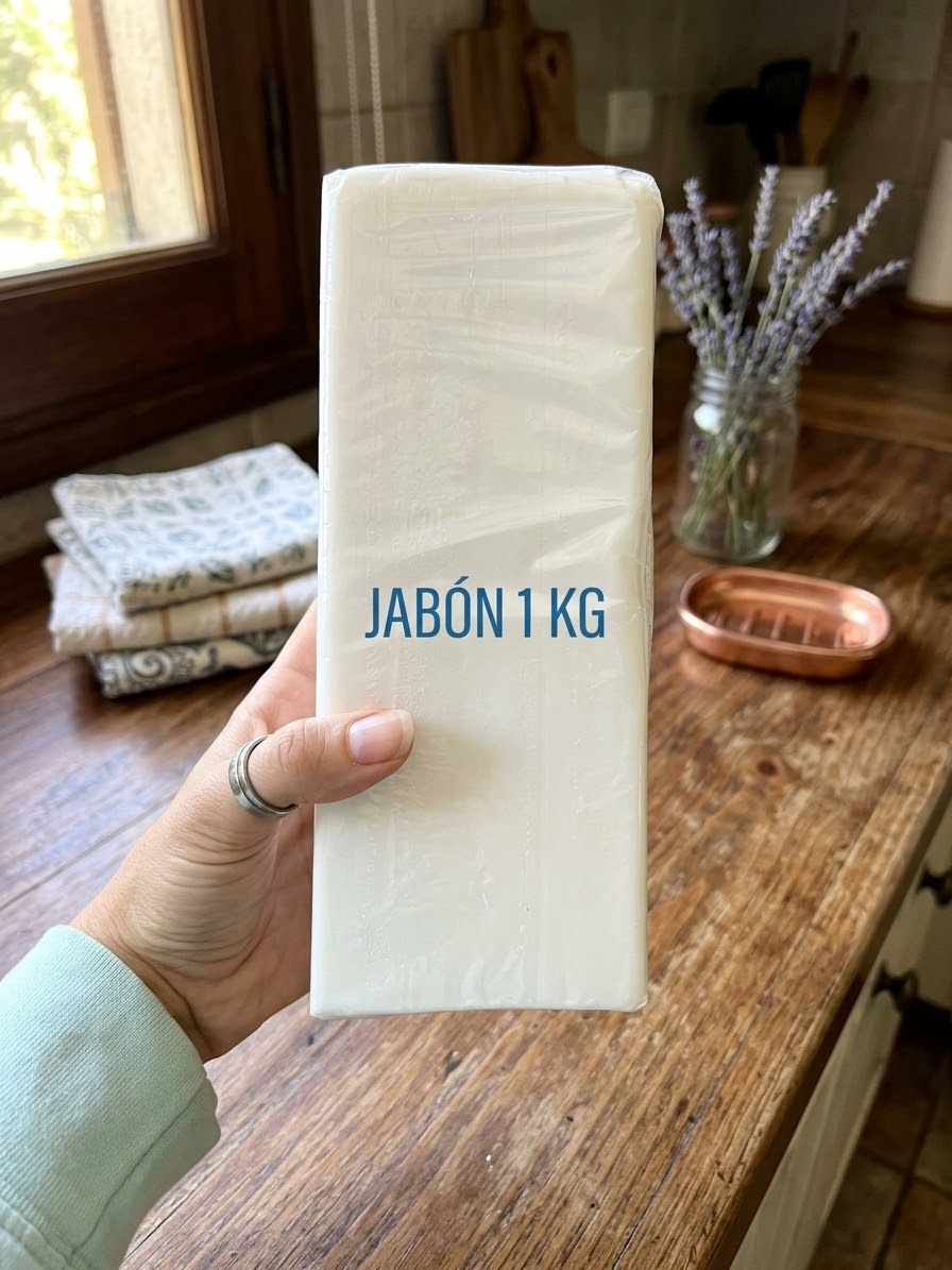 Jabón barra de glicerina blanca 1kg nueva marca