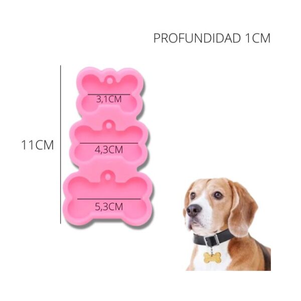 Molde 3 chapitas perro hueso - Imagen 2