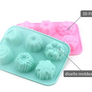 Molde de silicona tortitas flor, corazón