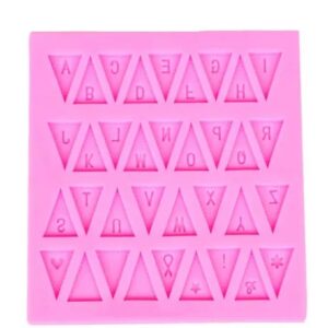 Molde triángulos con letras banderin