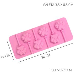 Molde 6 chupetines huella perro patitas