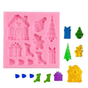 Molde figuras de Navidad árbol regalo
