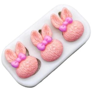 Molde 3 mini conejos con moño