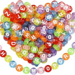 Letras cuentas transparentes redondas 25grs