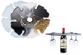 Molde soporte flor para vino y copas