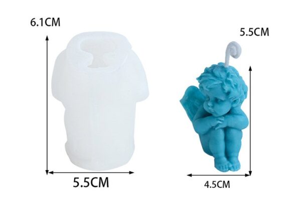 Molde angelito 3D sentado 5R6 - Imagen 2