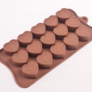 Molde bombones 15 corazones relieve