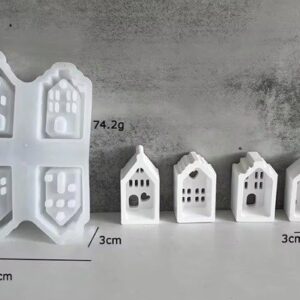 Molde vela yeso 4 casitas