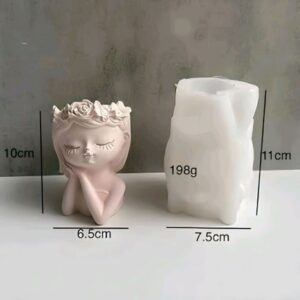Molde maceta cabeza de mujer